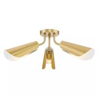 Progress Lighting 2 Light Brushed Gold Painted White Inside Ceiling Light Fixture