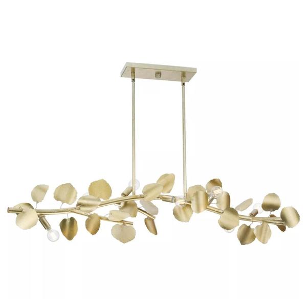 7 Light Gilded Sliver Linear Chandelier Light Fixture