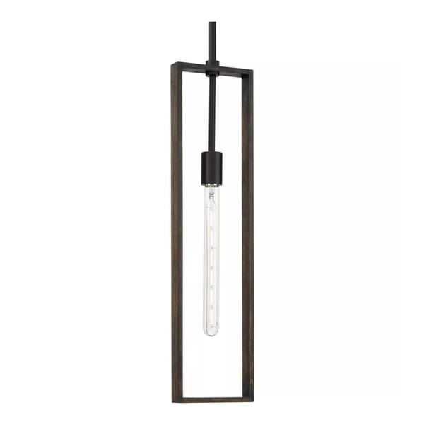 1 Light Matte Black Roasted Chicory Pendant Light Fixture