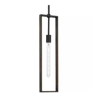 Progress Lighting 1 Light Matte Black Roasted Chicory Pendant Light Fixture