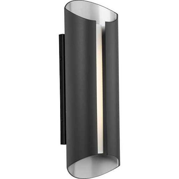 11 watt 120 volt 3000K Natural White Black Finish Etched Glass Half Cylinder LED Wall Light Fixture