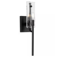 Progress Lighting 1 Light 120 volt Matte Black Clear Textured Glass Light Fixture