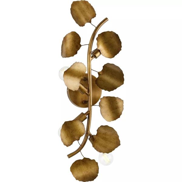 4 Light Gold Ombre Curve Leaf Design Light Fixture
