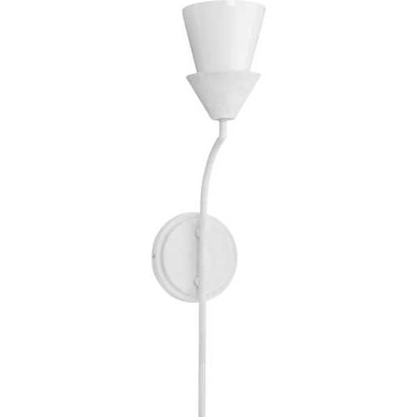 1 Light 120 volt White Plaster Shades Opal Glass Cone Vanity Light Fixture