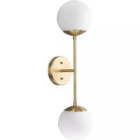 Progress Lighting 2 Light Brushed Bronze Vanity Etched Round Glass Light Fixture