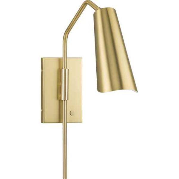 1 Light 120 volt Brushed Gold Metal Cone Shade Light Fixture