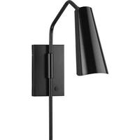 Progress Lighting 1 Light 120 volt Matte Black Metal Cone Shade Light Fixture