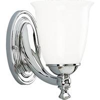 Progress Lighting 1 Light 120 volt Polished Chrome Vanity Opal Glass Light Fixture