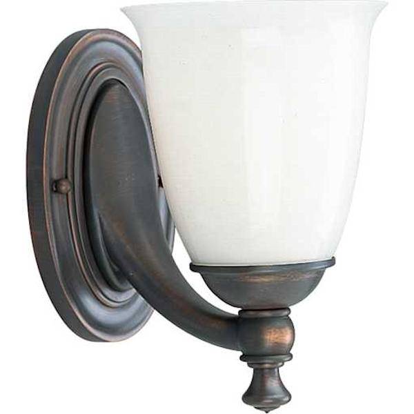 1 Light 120 volt Venetian Bronze Vanity Opal Glass Light Fixture