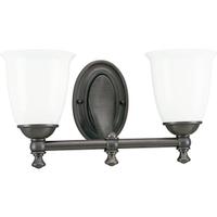View 2 Light 120 volt Bronze Vanity Opal Glass Light Fixture