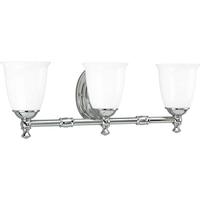 View 3 Light 120 volt Polished Chrome Vanity Opal Glass Light Fixture