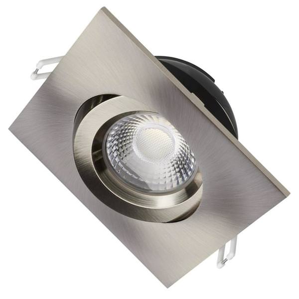 4" 12 watt 120 volt CCT Selectable Brushed Nickel Finish Gimbaled Square Dimmable LED Recessed Downlight