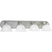 Progress Lighting 4 Light 120 volt Brushed Nickel Vanity Swirled Alabaster Glass Light Fixture