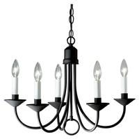 Progress Lighting 5 Light Black Traditional Style Chandelier Light Fixture