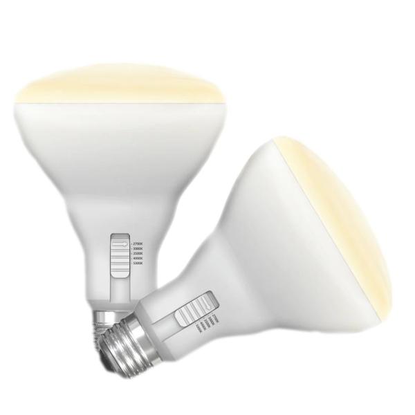 15.5 watt 120 volt BR30 Medium Screw Base Selectable CCT Dimmable LED (2 Pack)