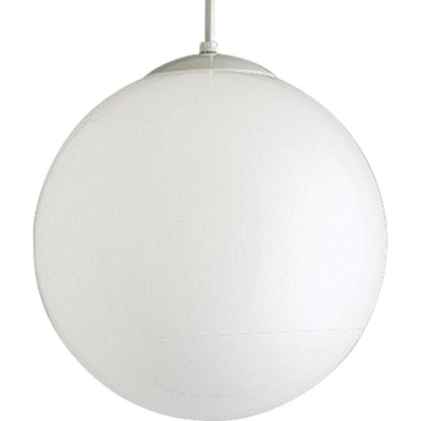14" 1 Light White White Opal Glass Dimmable Pendant Light Fixture