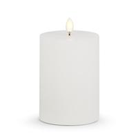 Luminesce 3.5" x 5" White Wax LED Pillar Candle with Timer