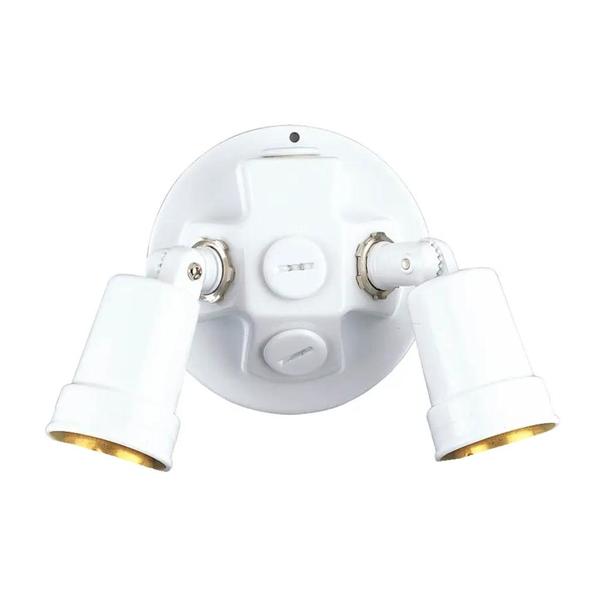 2 Light White Adjustable Swivel Flood Light