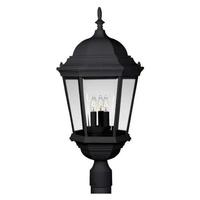 Progress Lighting 3 Light Black with Clear Beveled Glass Wall Light Fixture