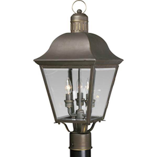 3 Light Candelabra Screw Base Antique Bronze with Clear Seeded Glass Wall Light Fixture