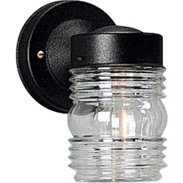 1 Light Black with Clear Glass Shade Wall Light Fixture