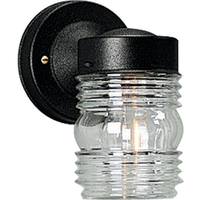 Progress Lighting 1 Light Black with Clear Glass Shade Wall Light Fixture