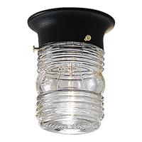 Progress Lighting 1 Light Black Finish Clear Marine Glass Utility Lantern Light Fixture