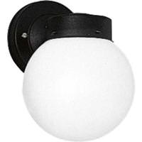 Progress Lighting 1 Light Black with White Glass Globe Wall Light Fixture