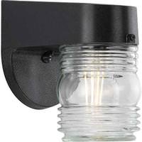 Progress Lighting 1 Light Black with Clear Glass Shade Wall Light Fixture
