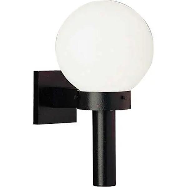 1 Light Black with White Acrylic Globe Wall Light Fixture