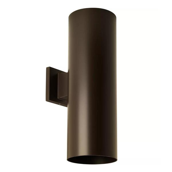 2 Light Up/Down Antique Bronze Aluminum Construction Cylinder Wall Mount Light Fixture