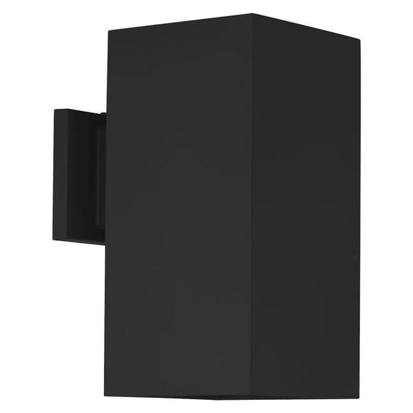 1 Light Black Finish Square Wall Light Fixture