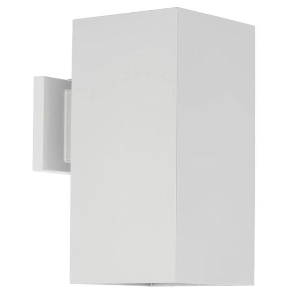 1 Light White Finish Square Wall Light Fixture