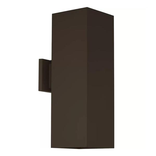 2 Light Antique Bronze Square Up/Down Wall Light Fixture