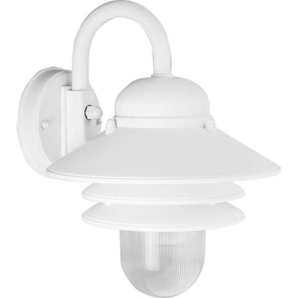 1 Light White with Clear Prismatic Acrylic Shade Wall Light Fixture