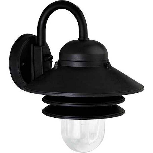 1 Light Black with Clear Prismatic Acrylic Shade Wall Light Fixture