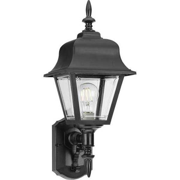 1 Light Black with Clear Beveled Acrylic Wall Light Fixture