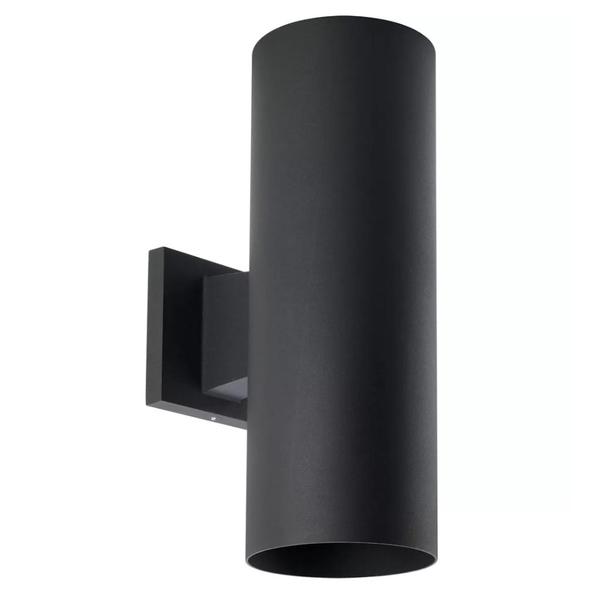 2 Light Up/Down Black Aluminum Construction Cylinder Wall Mount Light Fixture