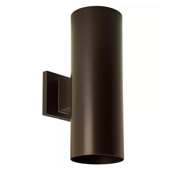 2 Light Up/Down Antique Bronze Aluminum Construction Cylinder Wall Mount Light Fixture