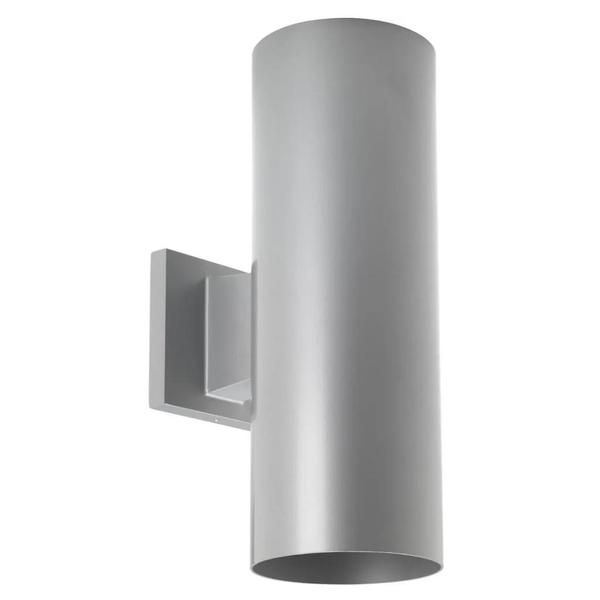 2 Light Up/Down Metallic Gray Aluminum Construction Cylinder Wall Mount Light Fixture