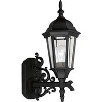 Progress Lighting 1 Light Black with Clear Beveled Glass Wall Light Fixture