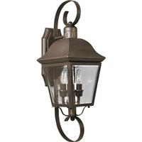 Progress Lighting 2 Light Antique Bronze with Clear Beveled Glass Wall Light Fixture