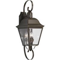 Progress Lighting 3 Light Antique Bronze with Clear Beveled Glass Wall Light Fixture