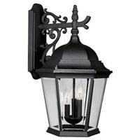 Progress Lighting 3 Light Black with Clear Beveled Glass Wall Light Fixture