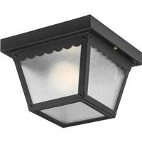 Progress Lighting 1 Light Black with Textured Glass Wall Light Fixture