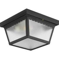 Progress Lighting 2 Light Black with Textured Glass Wall Light Fixture