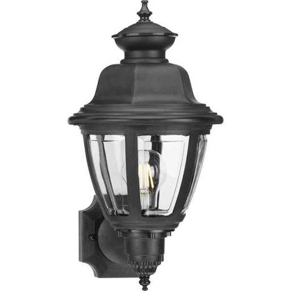 1 Light Black with Clear Beveled Acrylic Wall Light Fixture