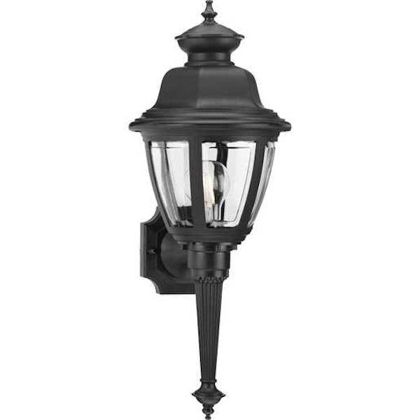 1 Light Black with Clear Beveled Acrylic Wall Light Fixture