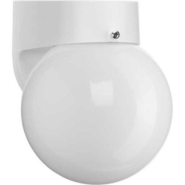 1 Light White with White Acrylic Globe Wall Light Fixture