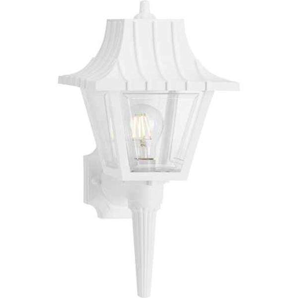 1 Light White with Clear Beveled Glass Mansard Wall Light Fixture